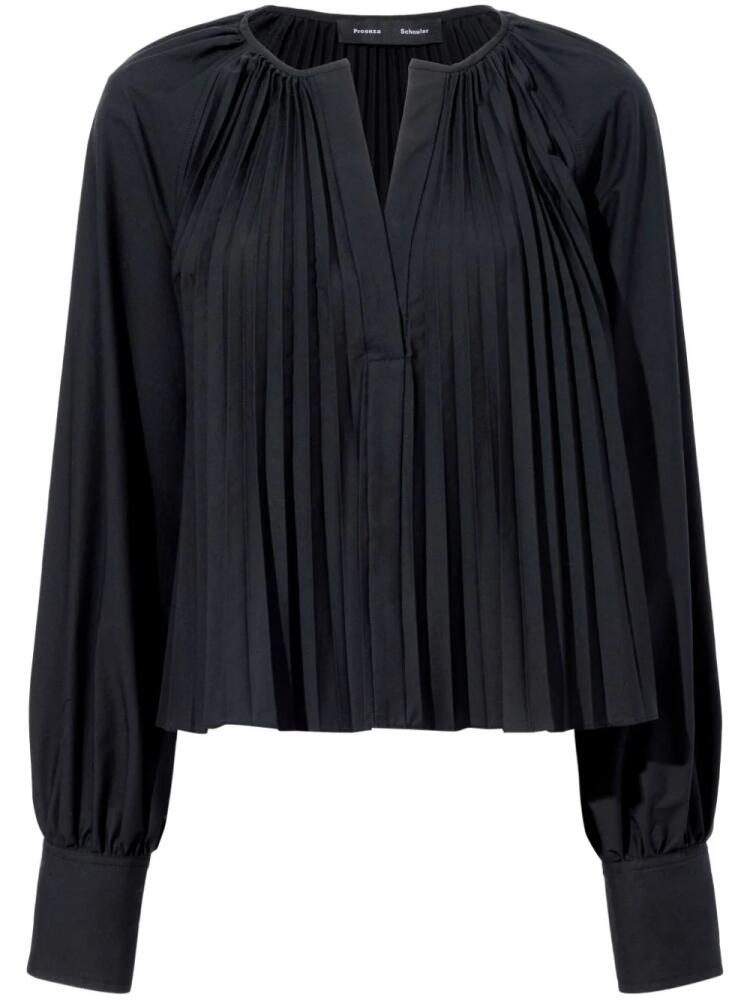 Proenza Schouler Monica pleat-detailing blouse - Black Cover