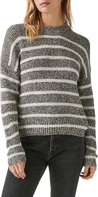 Michael Stars Richie Crew Neck Sweater (Black/Chalk) Women's Sweater Cover