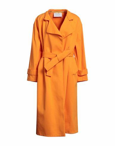 Harris Wharf London Woman Overcoat & Trench Coat Orange Cotton Cover