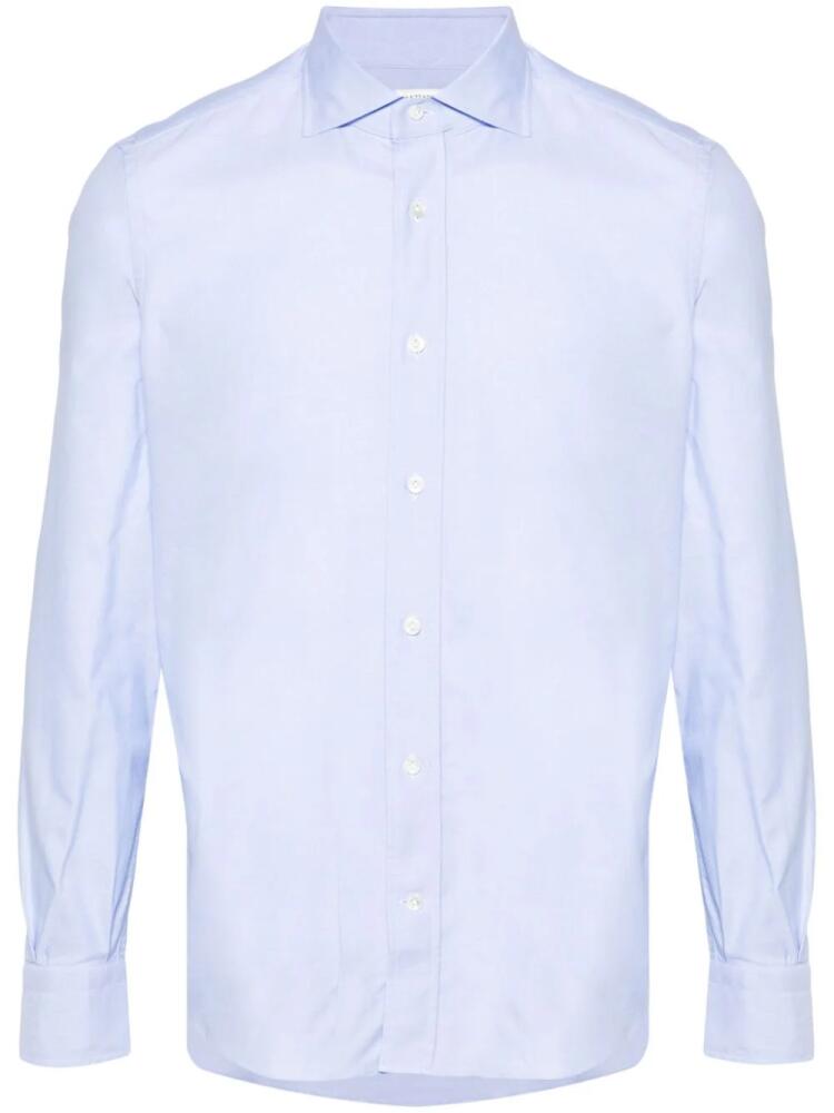 Mazzarelli cutaway-collar cotton shirt - Blue Cover