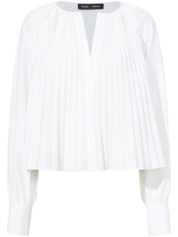 Proenza Schouler Monica pleat-detailing blouse - White Cover