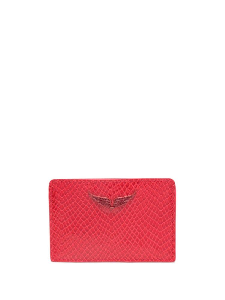 Zadig&Voltaire Pass python-effect cardholder - Red Cover