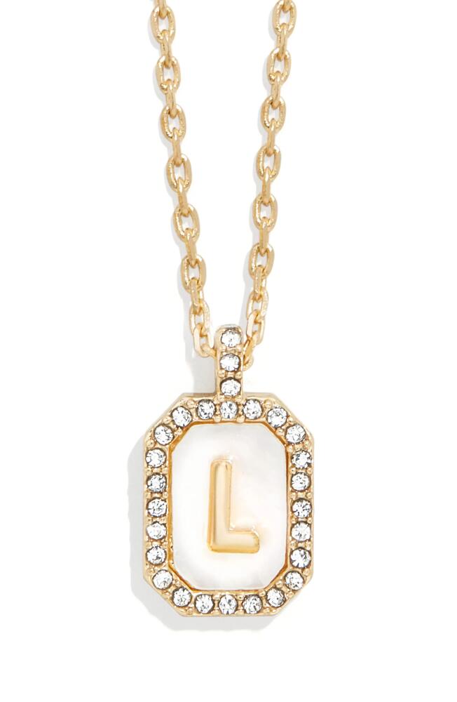 BaubleBar Initial Pendant Necklace in White L Cover