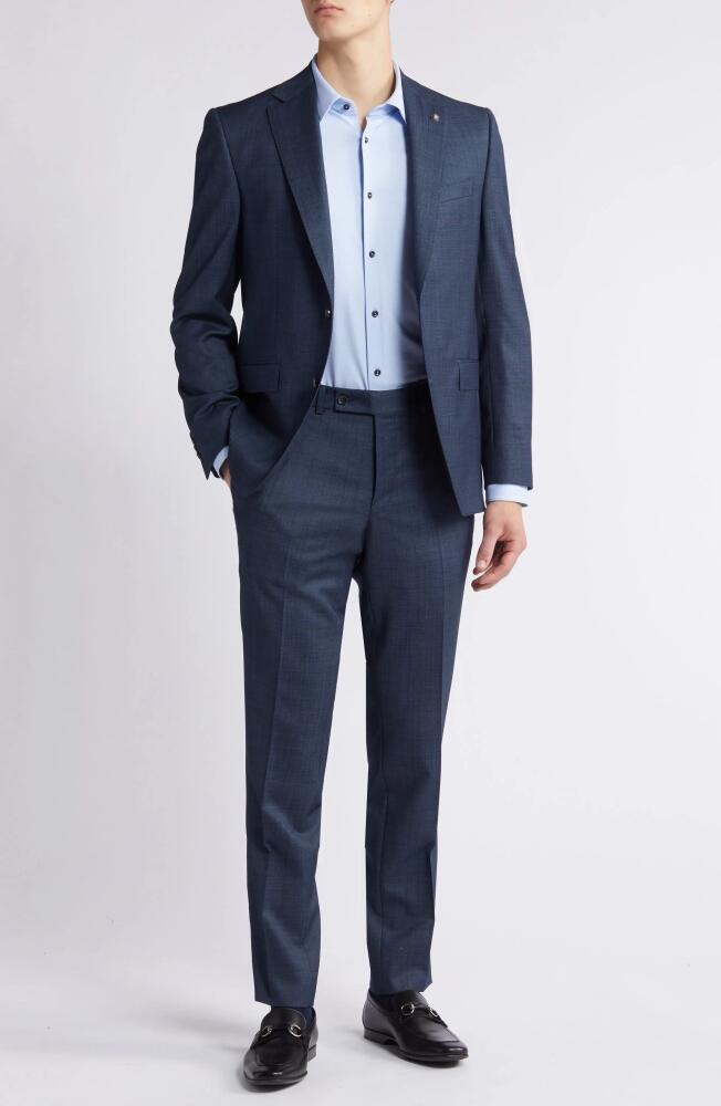 Jack Victor Navy Mélange Wool Suit in Blue Cover