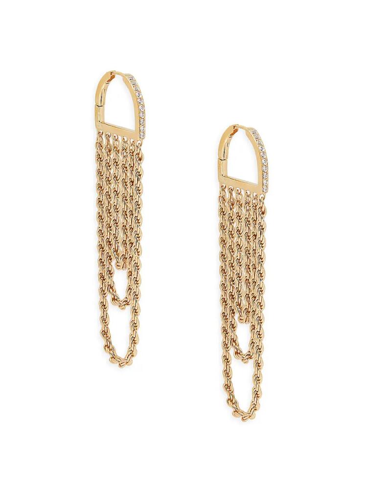 Adriana Orsini Women's 18K Goldplated Sterling Silver & Cubic Zirconia Twist Drape Hoop Earring Cover