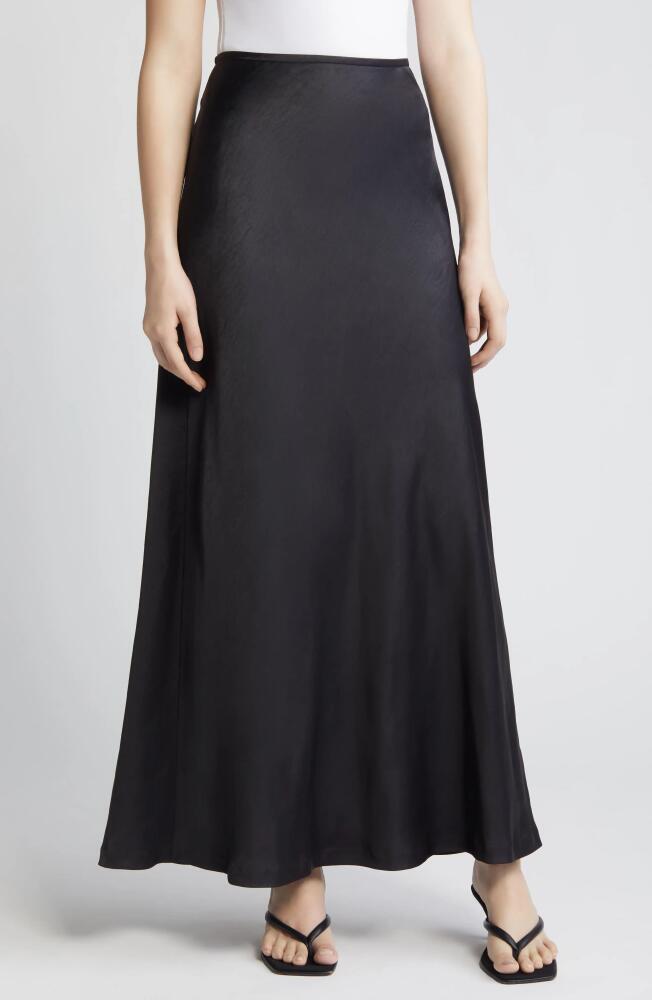 KOBI HALPERIN Dominique Satin Maxi Skirt in Black Cover