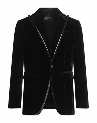 Dsquared2 Man Blazer Black Viscose, Polyester Cover