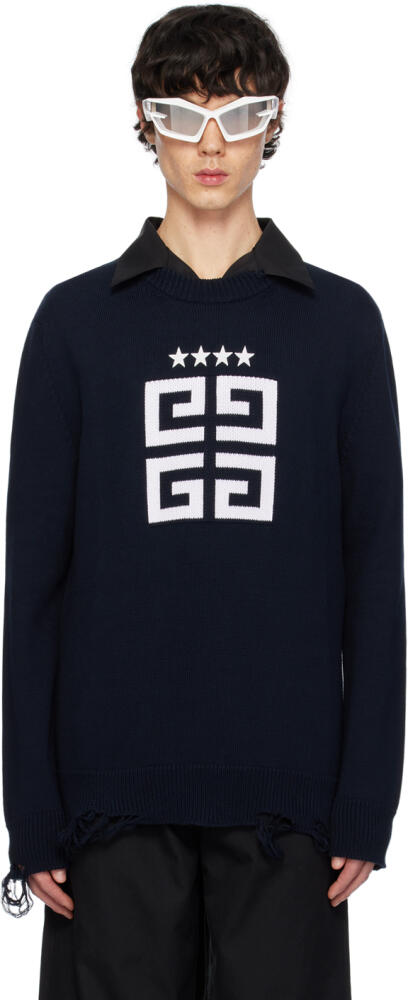 Givenchy Navy 4G Stars Sweater Cover