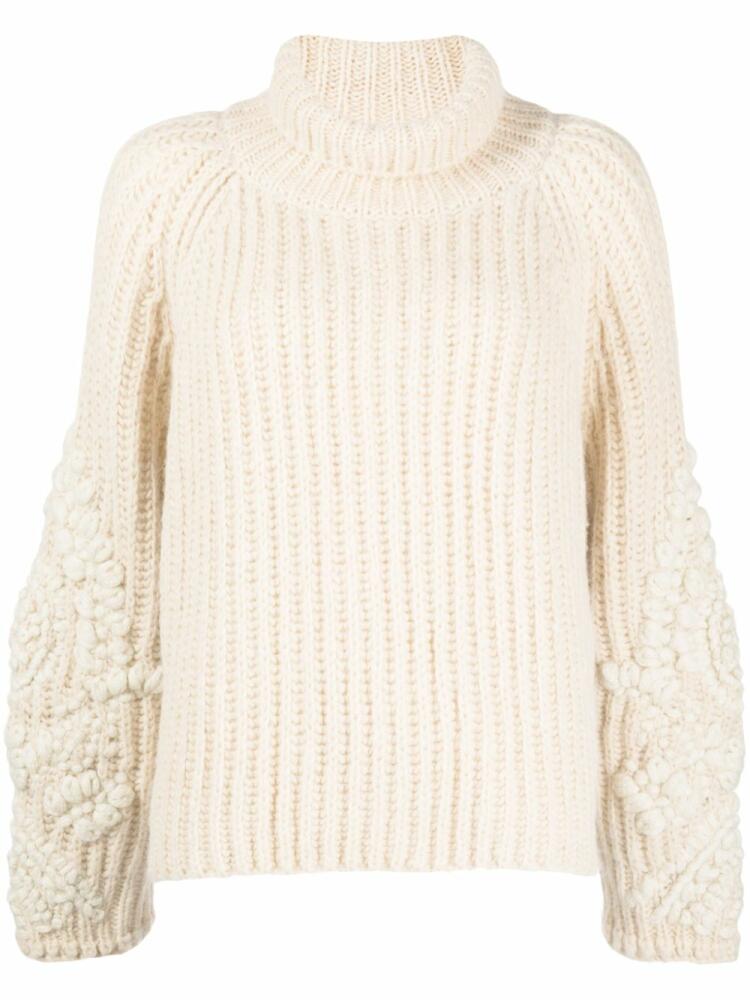 Ermanno Scervino floral-embroidered knitted jumper - White Cover