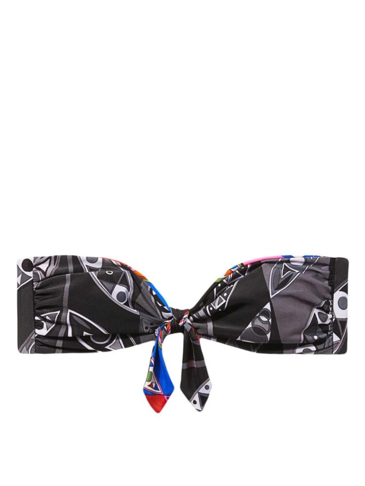 PUCCI abstract print strapless bikini top - Black Cover