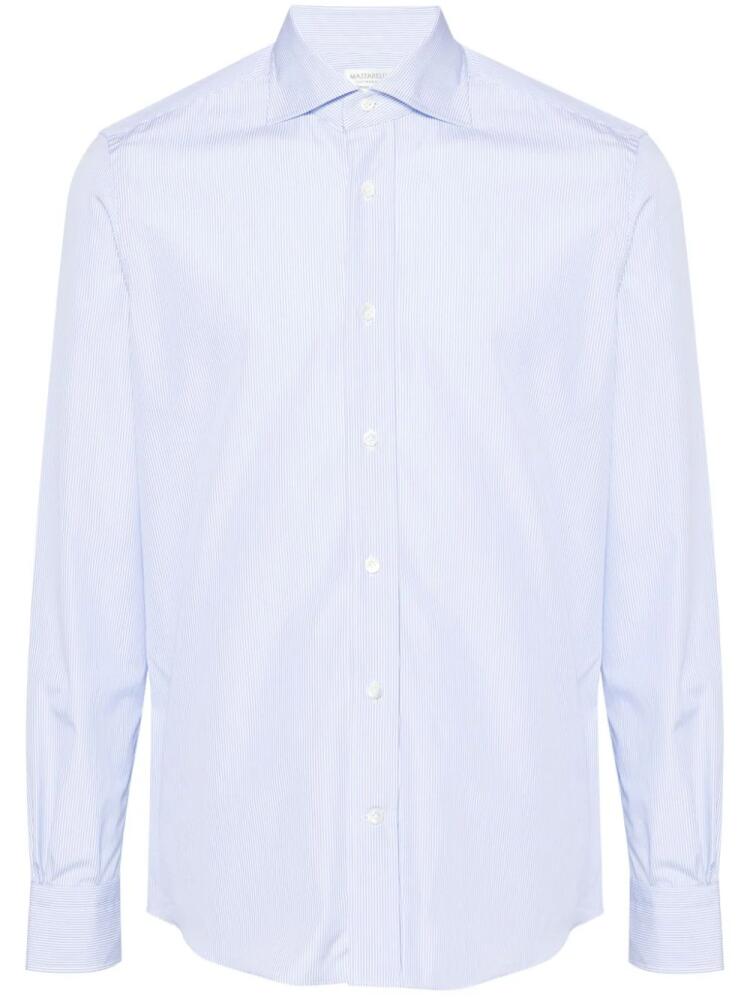 Mazzarelli striped cotton shirt - Blue Cover