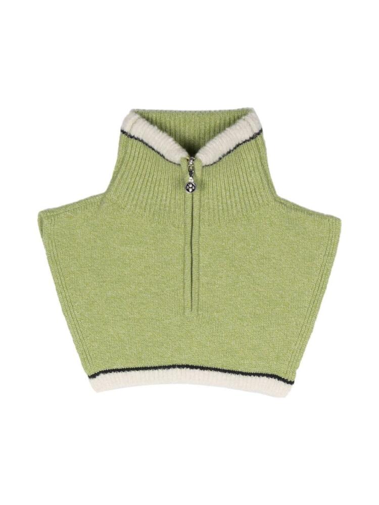 Barrie knitted zip-up scarf - Green Cover