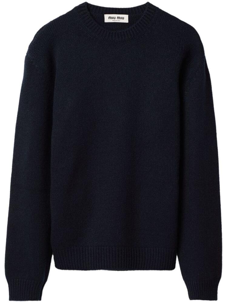 Miu Miu plain knit cashmere jumper - Blue Cover