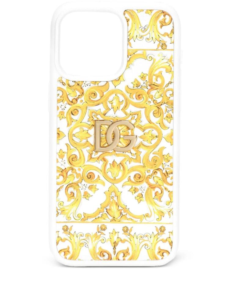 Dolce & Gabbana logo print phone case - Yellow Cover