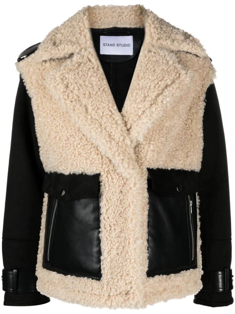 STAND STUDIO Meara faux-shearling jacket - Black Cover