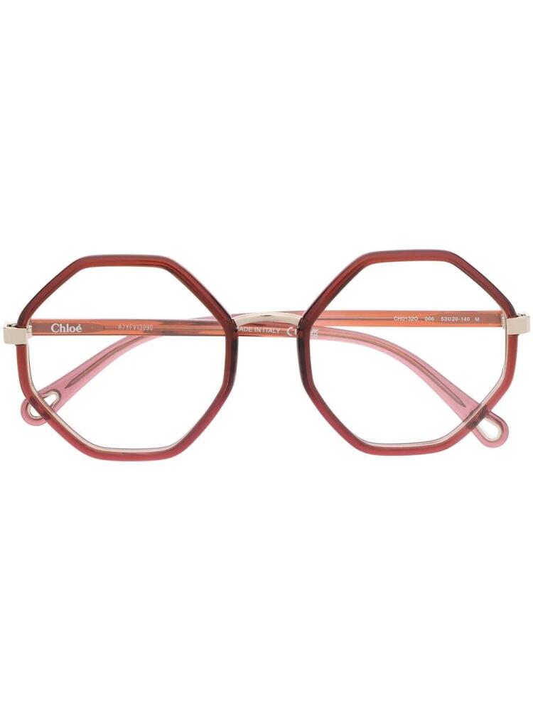 Chloé Eyewear hexagonal-shaped frame glasses - Brown Cover