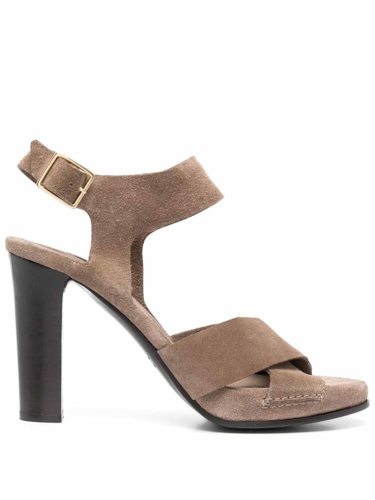 Del Carlo suede 115mm heel sandals - Brown Cover