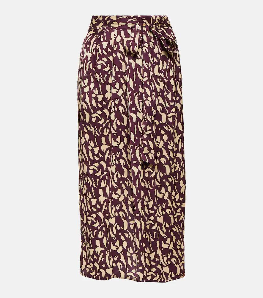 Velvet Juno printed satin midi skirt Cover