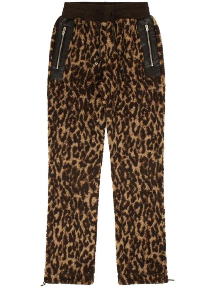 AMIRI leopard-print fleece trousers - Brown Cover