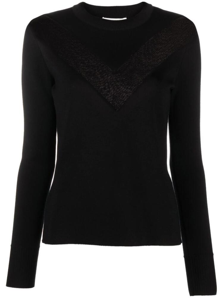 Alexander McQueen sheer panel crew-neck jumper - Black Cover