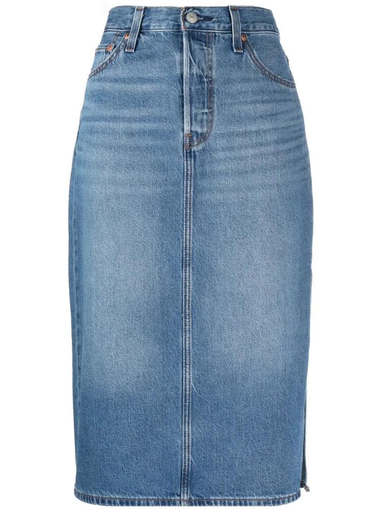 Levi's mid-rise denim mid skirt - Blue Cover