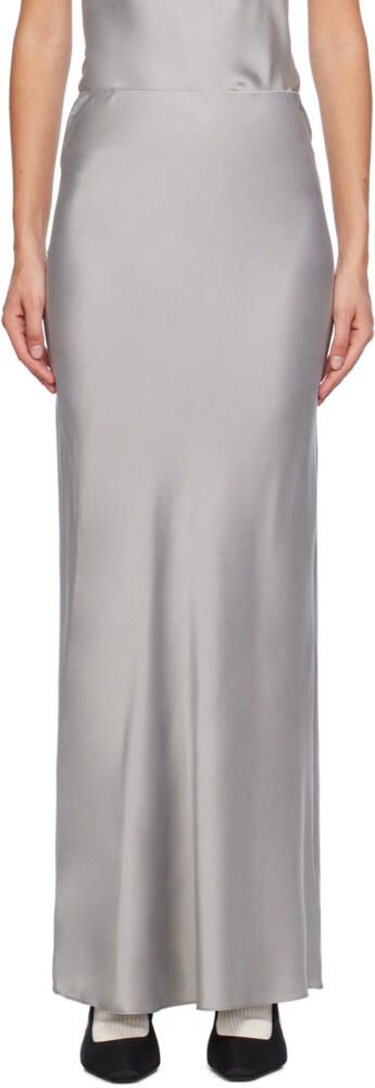 St. Agni Gray Bias Maxi Skirt Cover