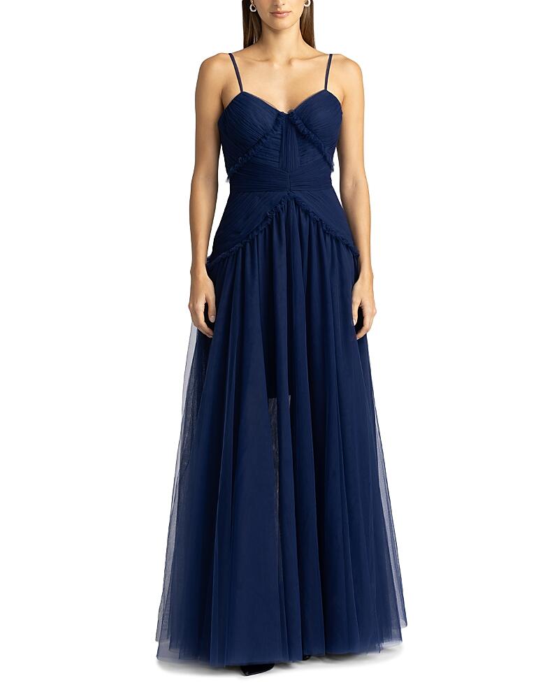 Zac Posen Pleated Tulle Gown Cover