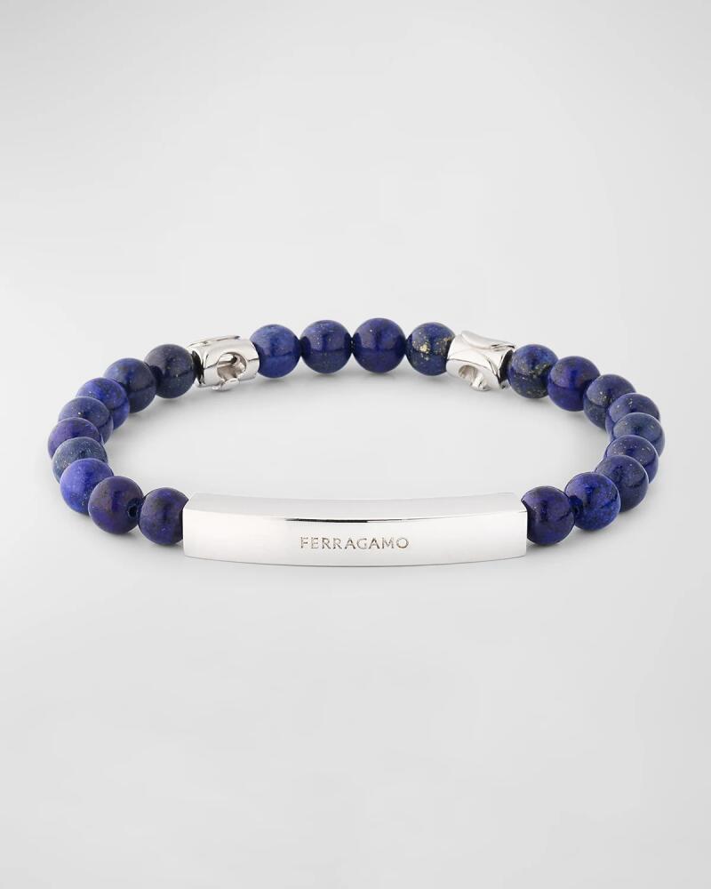 Ferragamo Men's Lapis Lazuli Beaded Bracelet Cover