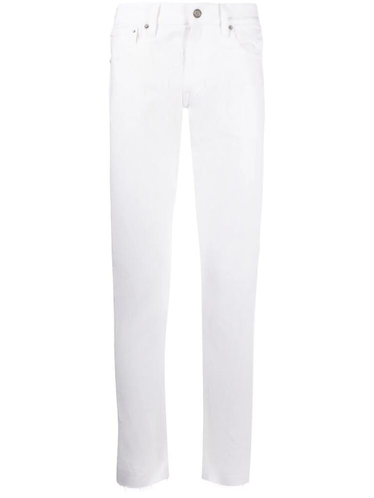 Ralph Lauren Purple Label logo-patch straight-leg jeans - White Cover