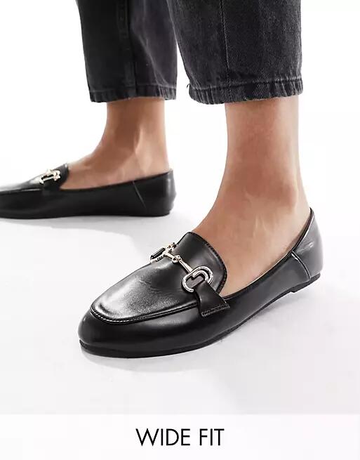 RAID Wide Fit Amiela horsebit loafers in black Cover