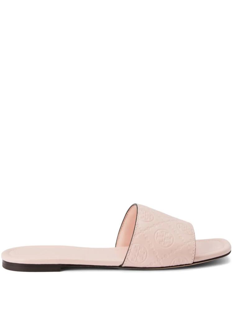 Tory Burch T Monogram slides - Pink Cover