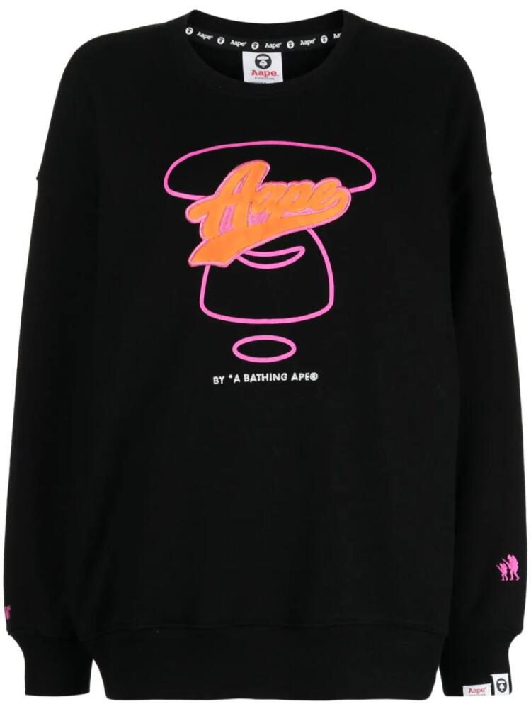 AAPE BY *A BATHING APE® logo-embroidered cotton sweatshirt - Black Cover