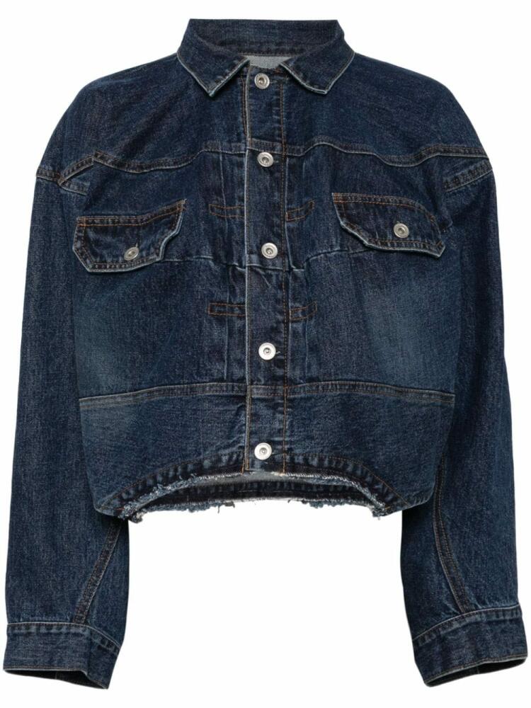 sacai raw-cut hem denim jacket - Blue Cover