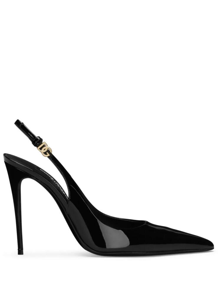 Dolce & Gabbana patent-leather slingback pumps - Black Cover