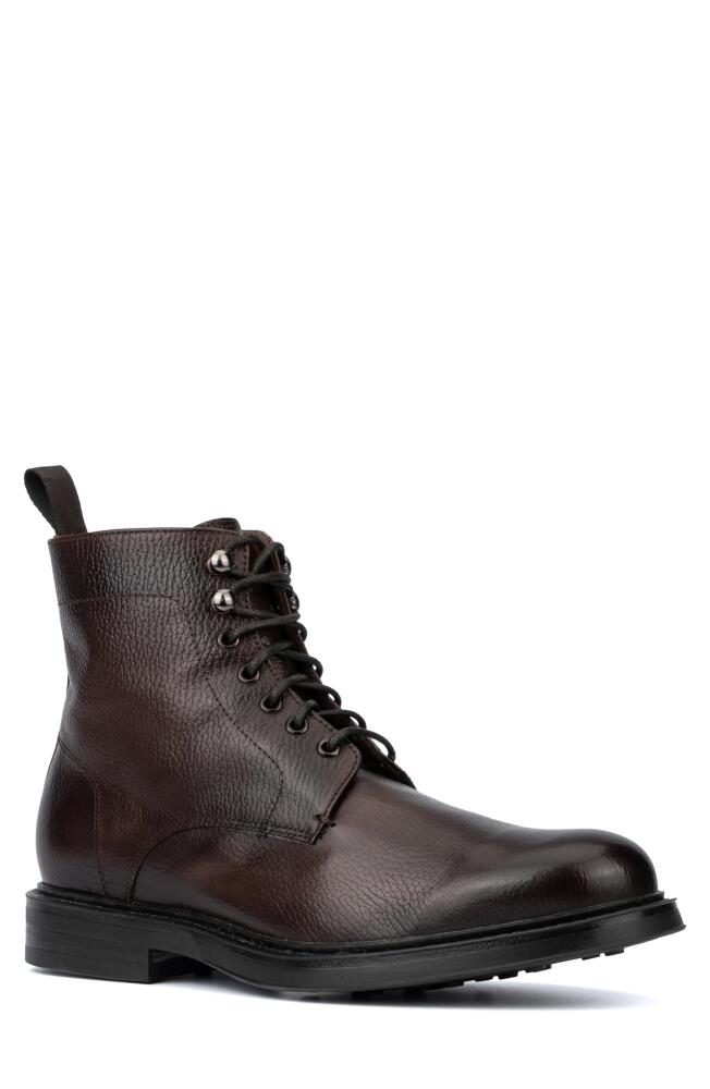 Aquatalia Bernardo Water Repellent Combat Boot in Dark Brown Cover