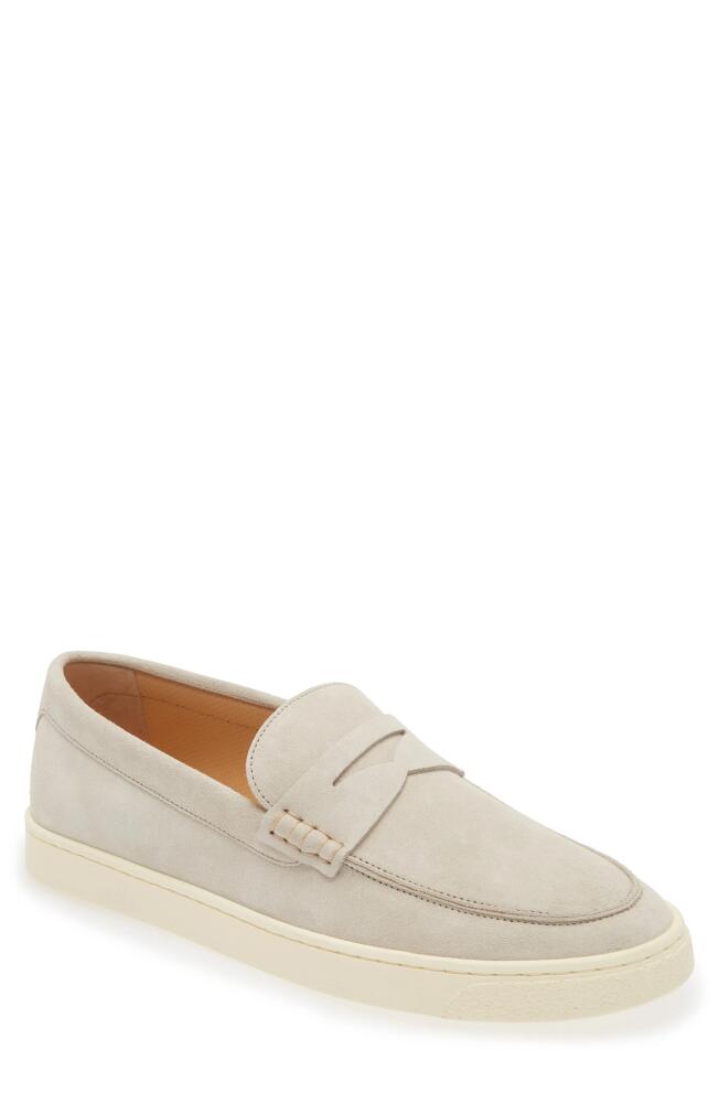 Brunello Cucinelli Suede Slip-On Deck Shoe in Crf13 Off White Cover