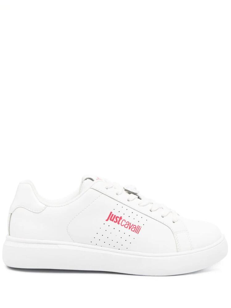 Just Cavalli Tiger Head-logo leather sneakers - White Cover