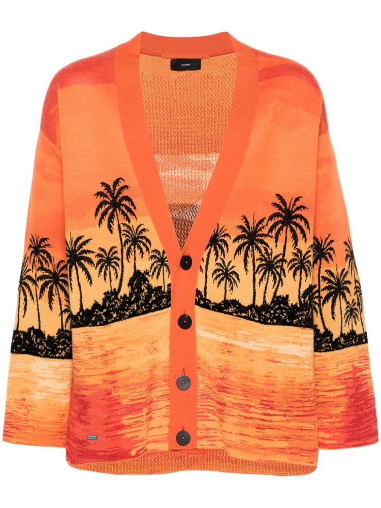 Alanui Kerala Sunset intarsia-knit cardigan - Orange Cover