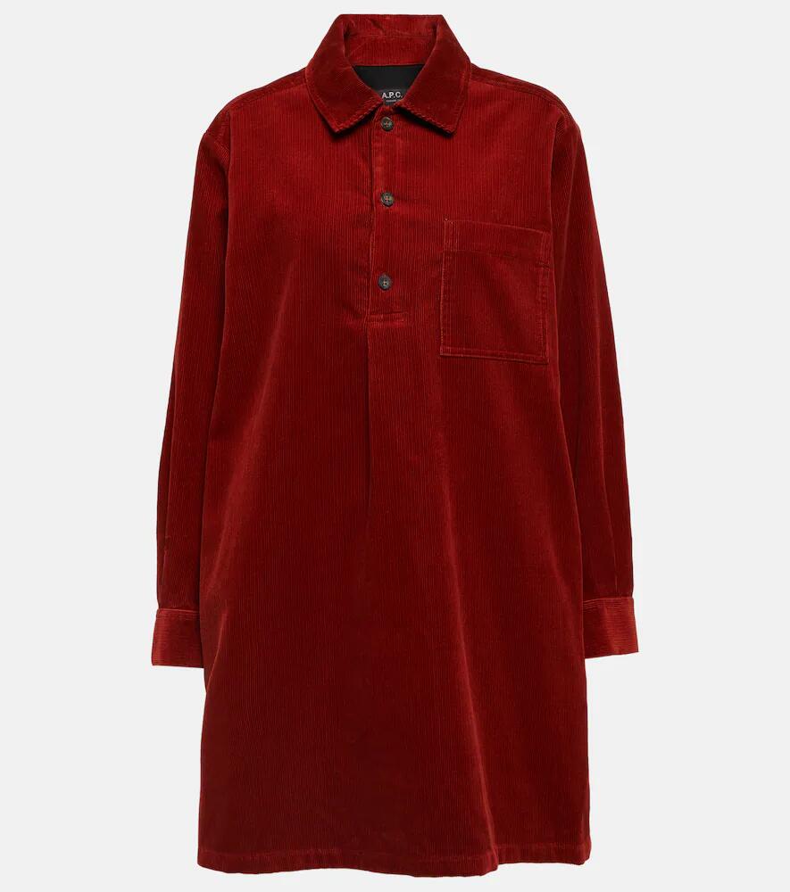 A. P.C. Cotton-blend corduroy minidress Cover