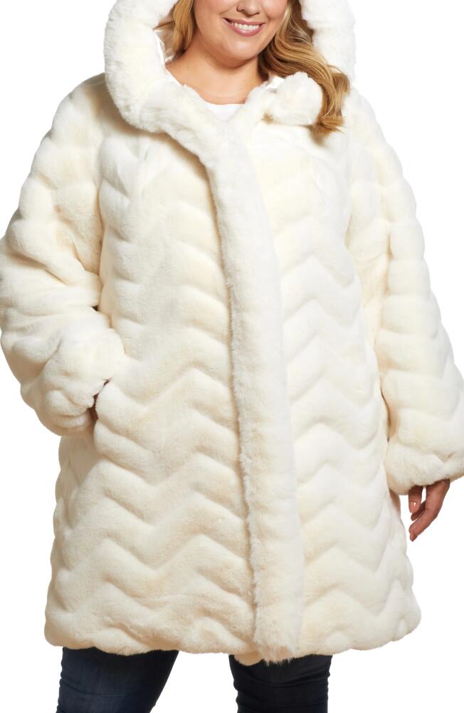 Gallery Hooded Faux Fur Jacket in Cream Cover