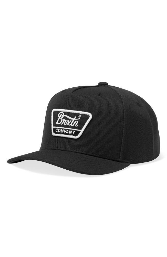 Brixton Linwood Snapback Baseball Cap in Black/White Cover