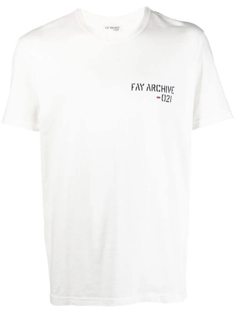 Fay logo-print T-shirt - White Cover