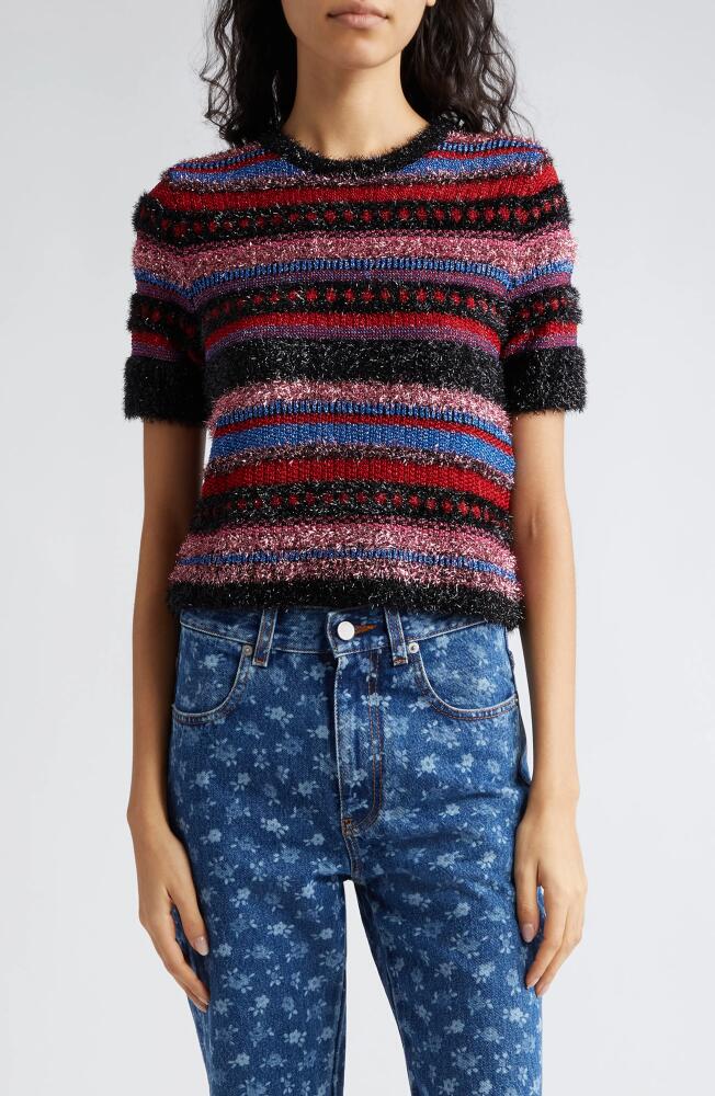 Molly Goddard Jordan Tinsel Knit Top in Black Multi Cover