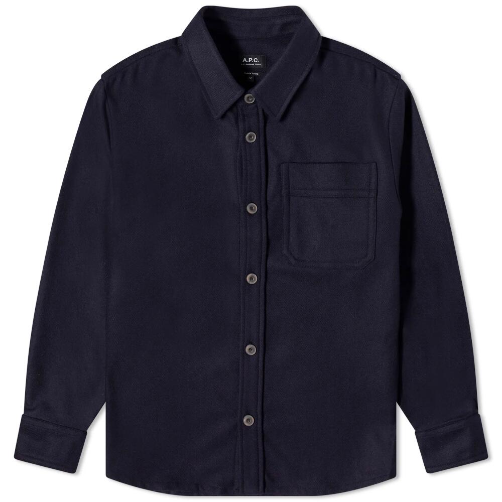 A.P.C. Men's Basile Wool Overshirt in Dark Navy Cover