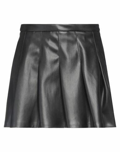 Semicouture Woman Mini skirt Black Polyurethane, Polyester Cover