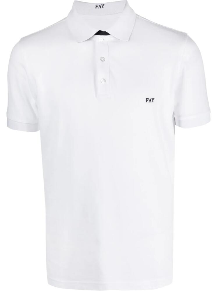 Fay logo-embroidered polo shirt - White Cover