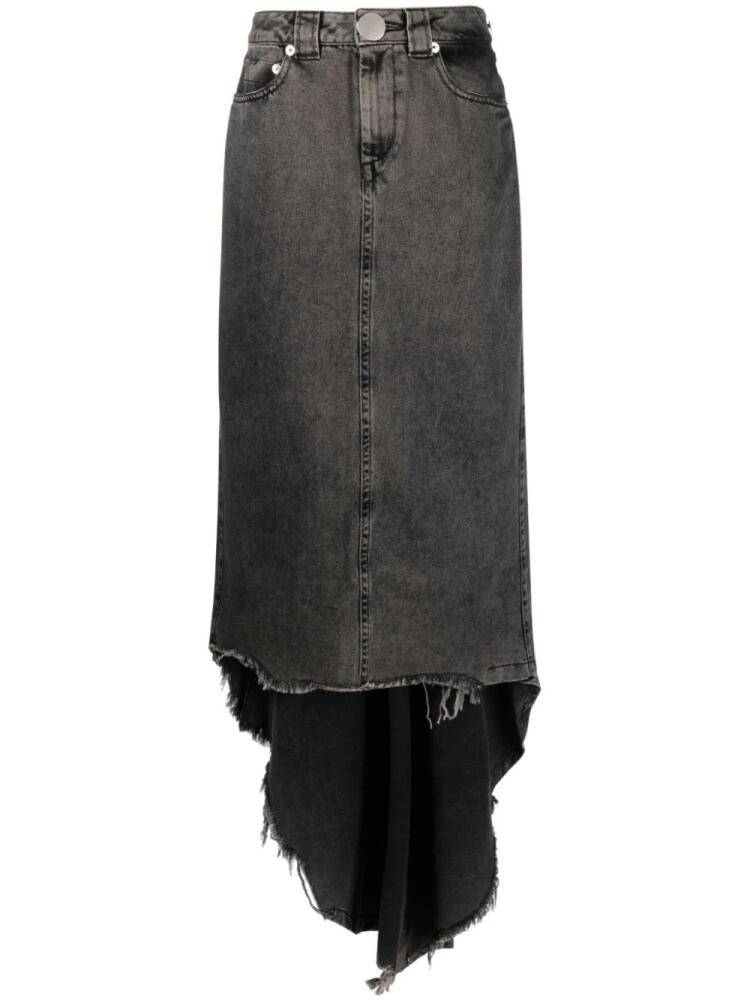 Vaquera asymmetric denim midi skirt - Grey Cover