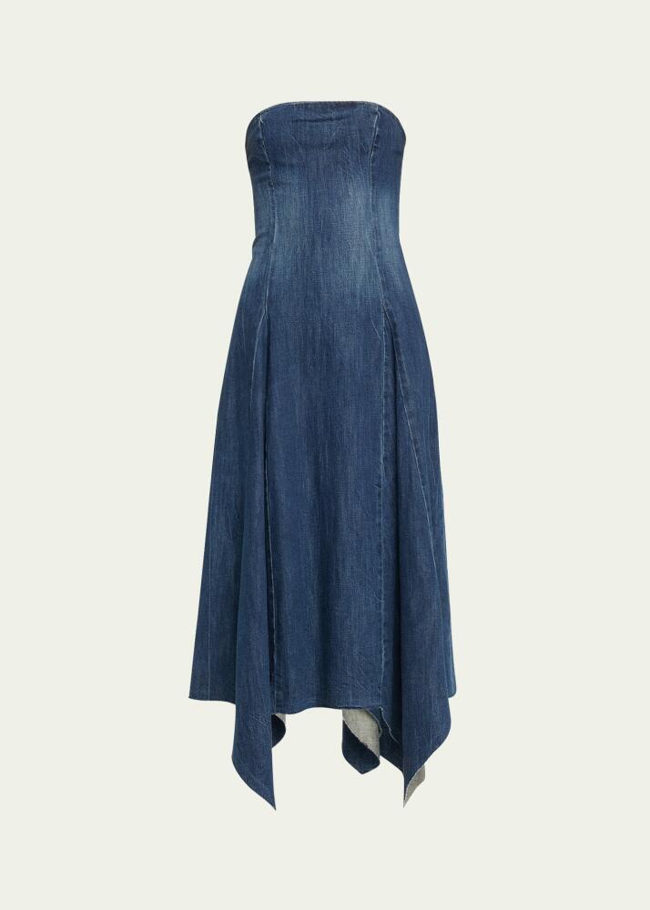 EB DENIM Eliana Strapless Denim Midi Dress Cover