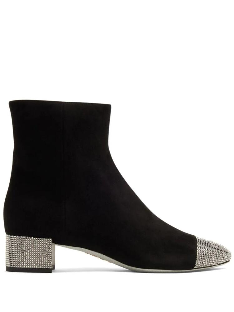 René Caovilla crystal-embellished suede boots - Black Cover