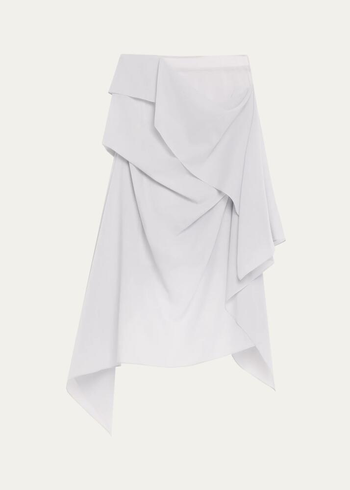 Issey Miyake Over The Body Draped Wool Midi Skirt Cover